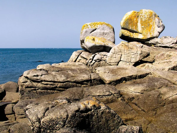 Rocky Coastline Pointe Trevignon Daytime France — Stock Photo, Image