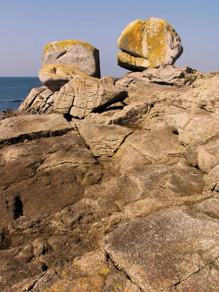 Rocky Coastline Pointe Trevignon Daytime France — Stock Photo, Image