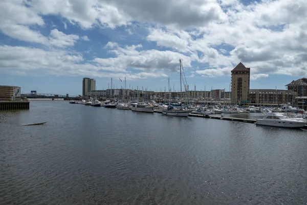 Swansea Marina Dock Docks Port Port Bateau Bateaux Navigation Baleines — Photo