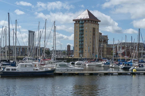 Swansea Marina Dock Docks Port Port Bateau Bateaux Navigation Baleines — Photo