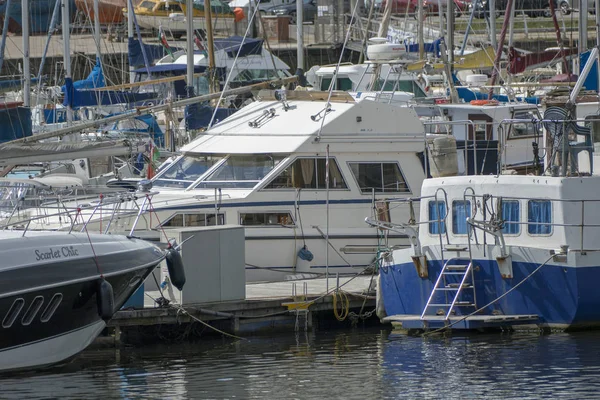 Swansea Marina Dock Dock Bağlantı Noktası Tekne Tekneler Galler Glamorgan — Stok fotoğraf