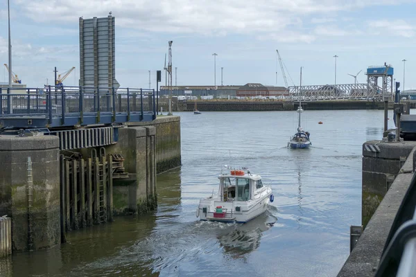 Swansea Marina Dock Docks Porto Barco Barco Barcos Barco Wales — Fotografia de Stock