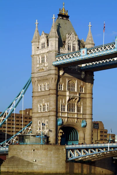 Anglia Londyn Rzeka Thames Tower Bridge — Zdjęcie stockowe