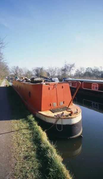 Estos Son Barcos Estrechos Barcazas Casas Flotantes Canal Stratford Warwickshire —  Fotos de Stock