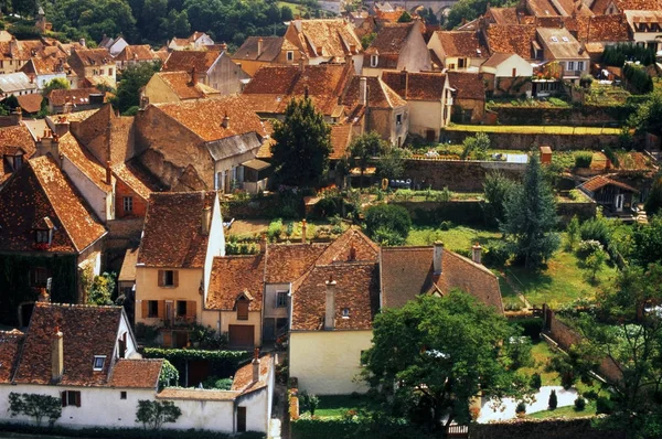 Pretty Frence Village Semur Auxois Burgundy Region France Old Town — Stock Photo, Image