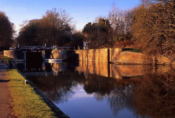 Hatton Locks Grand Union Canal Inland Waterway Warwick Warwickshire Inglaterra — Foto de Stock