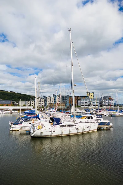 Ngiltere Galler Glamorgan Marina Liman Limanı Dock Swansea Tekne Tekneler — Stok fotoğraf