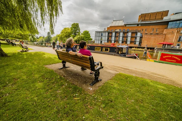 Stratford Avonu Warwickshire Anglický Midlands Anglie Den Léta Populárním Turistickém — Stock fotografie