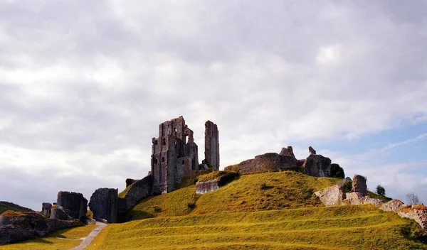 Ruinerna Corfe Castle Dorset England Storbritannien — Stockfoto