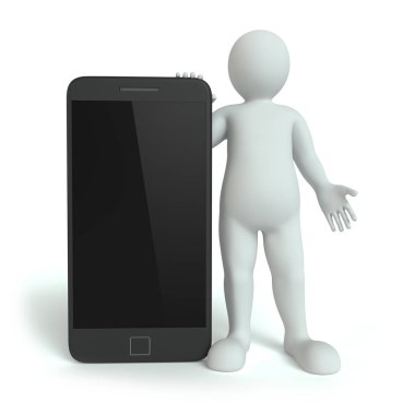 Gümüş anahtar beyaz zemin üzerinde. 3D render. 