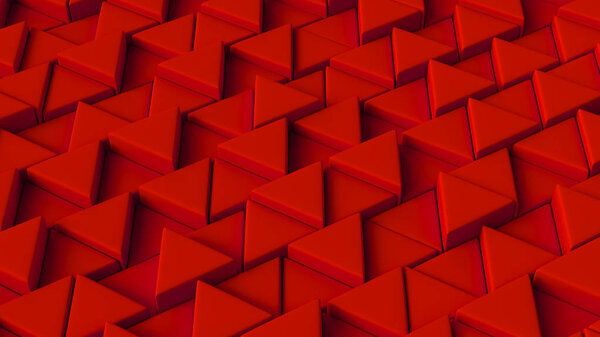 Puzzle. Red triangles. Art concept. 3D rendering.