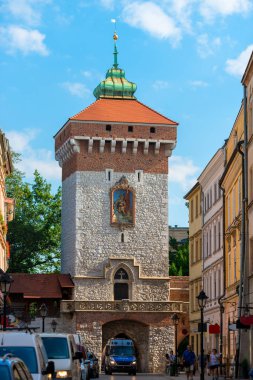 Florian Gate and the city of Krakow, Poland clipart