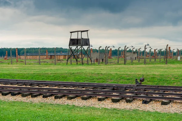 Auschwitz Pologne Août 2017 Chemin Fer Vers Camp Concentration Auschwitz — Photo