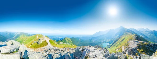 Beautiful Panoramic View Top Kasprowy Wierch Poland Sunny Summer Day — Stock Photo, Image