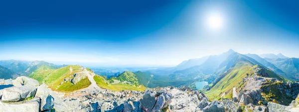 Hermosa Vista Panorámica Parte Superior Kasprowy Wierch Polonia Día Soleado — Foto de Stock