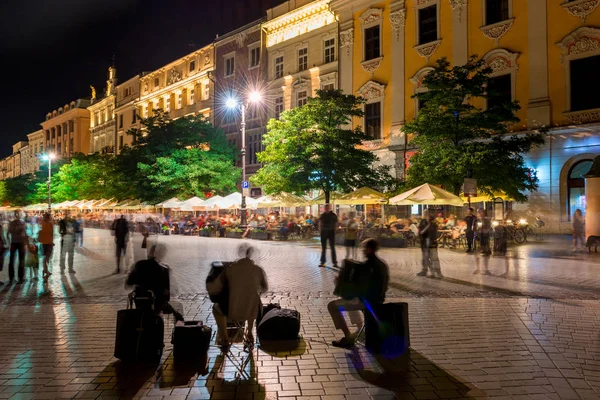 Die Zentrale Straße Der Alten Europäischen Stadt Abend — Stockfoto