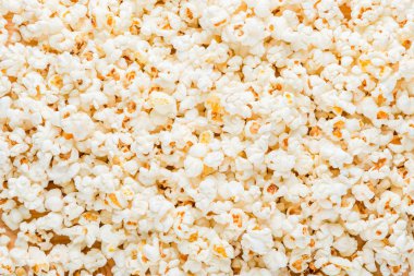 tuzlu popcorn pişmiş gıda arka plan - yakın çekim