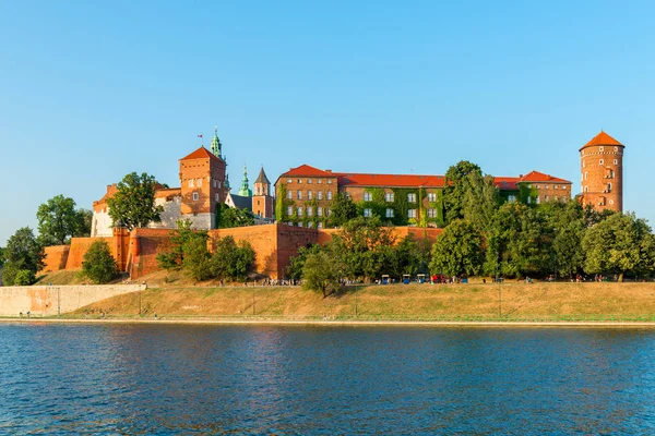 Cracovie Pologne Août 2017 Panorama Château Wawel Cracovie Par Une — Photo