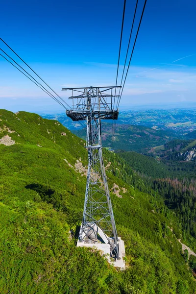 Lanová Dráha Pól Podpora Lan Cesta Zakopane Kasprowy Wierch Polsko — Stock fotografie