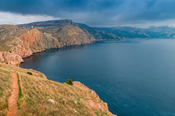 Paesaggio Autunnale Mar Nero Montagne Della Penisola Crimea Russia — Foto Stock