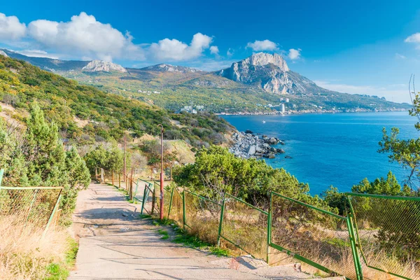 Camino Que Conduce Bahía Con Hermosas Vistas Del Mar Las — Foto de Stock