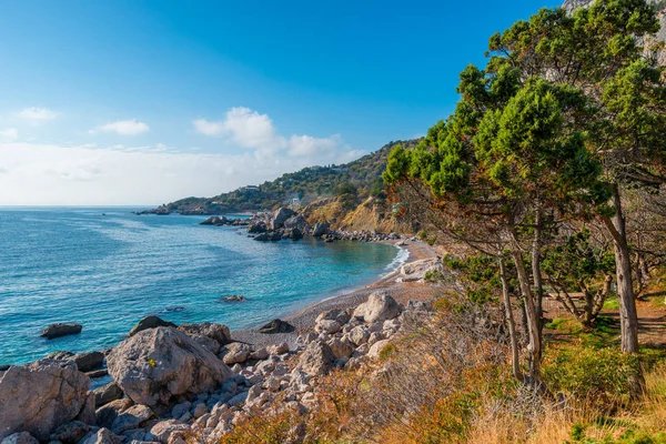 Top Beautiful Picturesque Bay Black Sea Beautiful Mountains — Stock Photo, Image