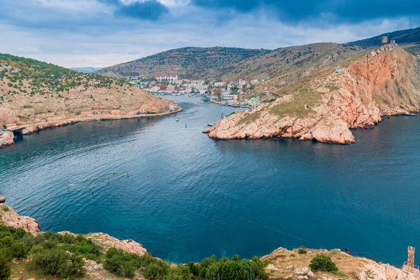 Prachtige Herfst Natuur Krymskogo Schiereiland November Uitzicht Balaklava Baai — Stockfoto