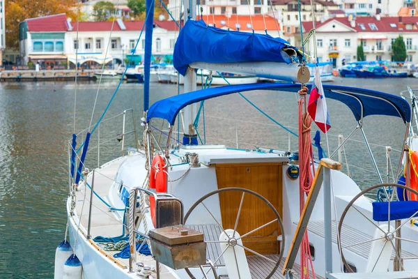 Yacht Primo Piano Porto Sul Mare — Foto Stock