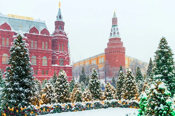 View Red Square Historical Museum Moscow Winter Russia — Stock Photo, Image