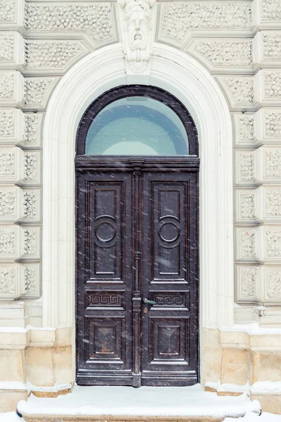 Architectural Detail Wooden Doors Walls Building Retro Style — Stock Photo, Image