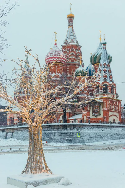 Attraktion Basilius Kathedrale Auf Rotem Plosadi Moskau Russland Winter Ansicht — Stockfoto