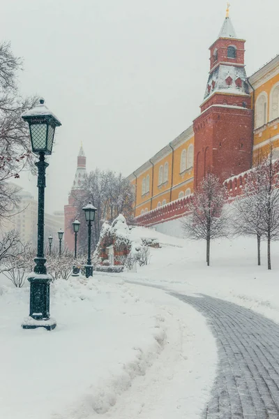克里姆林宫建筑 冬季的城市景观 俄罗斯莫斯科 — 图库照片