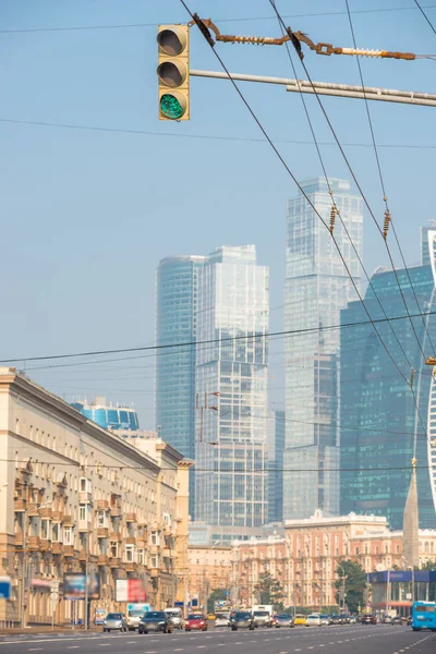 Městské ulice a výhledy na památky Moskvy City — Stock fotografie