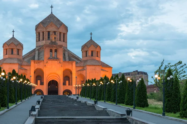 Церковь Григория Вечером Ереване Армения — стоковое фото