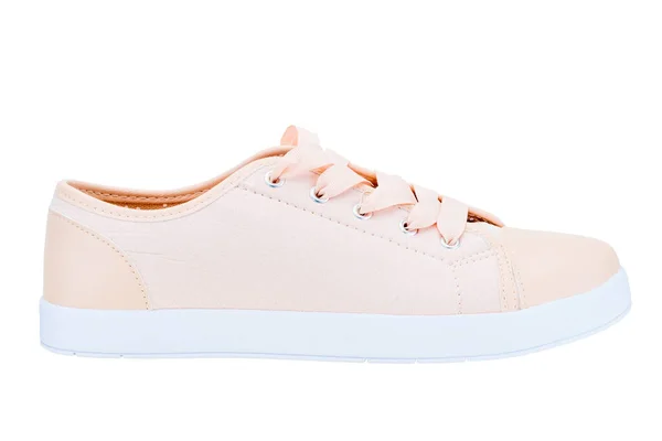 One Shoe Sneakers Women Pink Canvas Canvas Comfortable Shoes White — стоковое фото