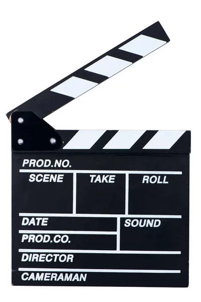 Film Clapper Board Bílém Pozadí Izolované Close — Stock fotografie
