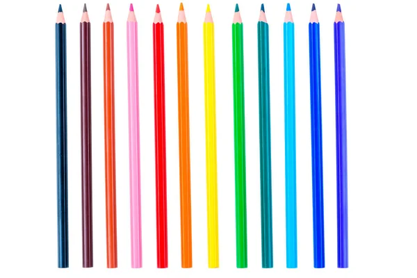Набор Цветных Карандашей Изолированы Белом Фоне Лицензионные Стоковые Фото