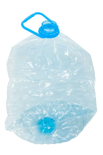 白色背景隔离的空塑料蓝色瓶子 — 图库照片
