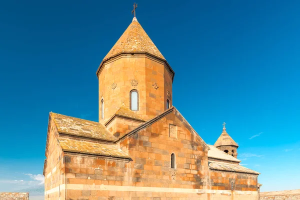 Khor Virap Klášter Architektura Close Pozadí Modré Oblohy Orientační Bod — Stock fotografie