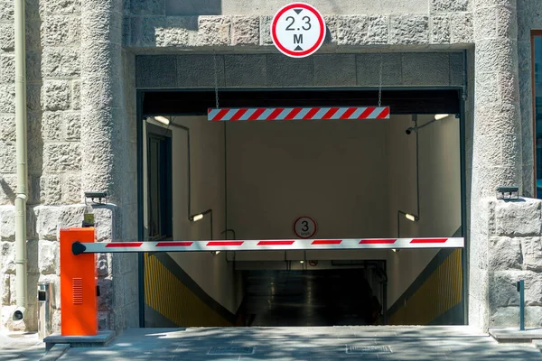 Barrier Entrance Underground Parking Shopping Center — Stock Photo, Image