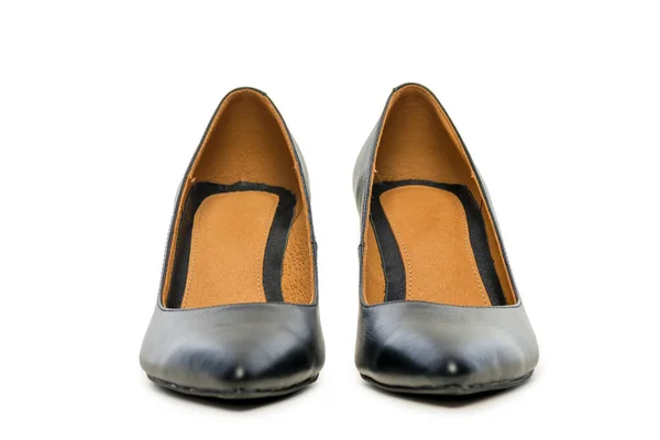 Dois Sapatos Femininos Elegantes Fundo Branco — Fotografia de Stock
