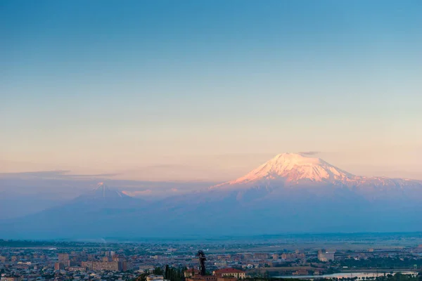 Kilátás Nagy Ararat Ararat Napkeltekor Táj Örményország — Stock Fotó