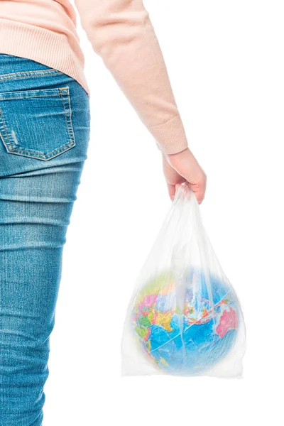 Dünyayı Plastik Atık Kirliliğinden Kurtarma Kavramı Genç Kadın Elleri Plastik — Stok fotoğraf