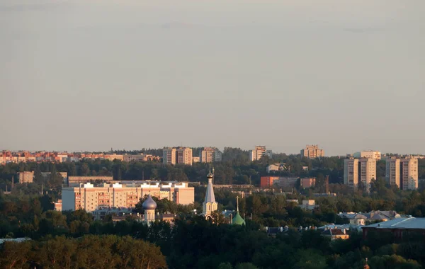 Ярославль Вид Город Петропавловский Парк Свете Заходящего Солнца — стоковое фото