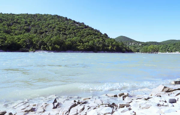 Lago Sukko Regione Krasnodar Russia Veduta Dei Cipressi Unici Dei — Foto Stock