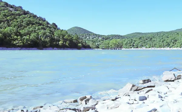 Lago Sukko Regione Krasnodar Russia Veduta Dei Cipressi Unici Dei — Foto Stock