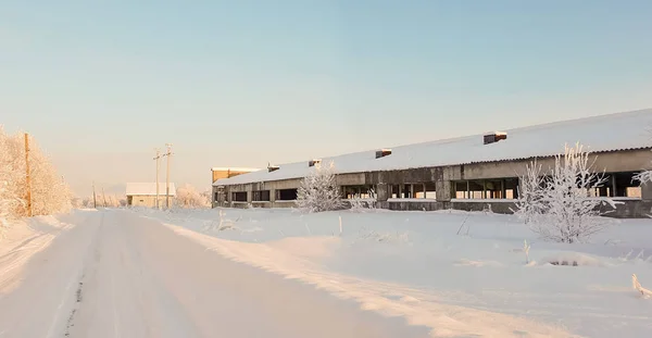 Arkhangelsk Region Winter Vicinity Village Levkovka Snow Covered Fields Roads — Stock Photo, Image