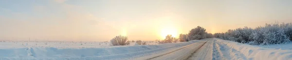 Gebiet Archangelsk Winter Der Nähe Des Dorfes Levkovka Schneebedeckte Felder — Stockfoto