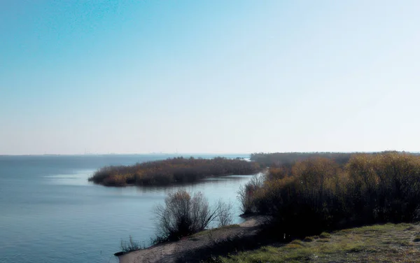 Autumn day in Arkhangelsk. View of the river Northern Dvina and — Stock Image Autumn day in Arkhangelsk. View of the river Northern Dvina and Royalty Free Stock Photos