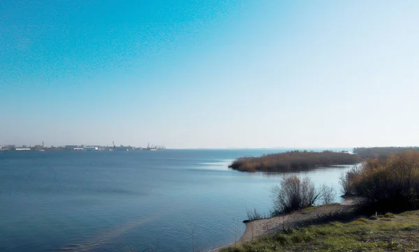 Autumn day in Arkhangelsk. View of the river Northern Dvina and — Stock Image Autumn day in Arkhangelsk. View of the river Northern Dvina and Royalty Free Stock Images
